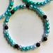 Bracelet - Glass Pearls: Aqua and Black (mix-and-match)