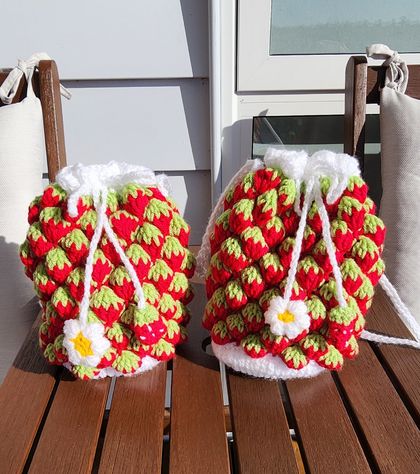 Handmade crochet- Strawberry Bag