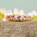 Gold & pink sapphire floating flowers ring