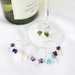 Wine Glass Charms with Semi Precious Stones - Set of 6