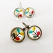 Earrings - Orla-la - Glass dome with antiqued Brass or Silver Settings, Retro Cool