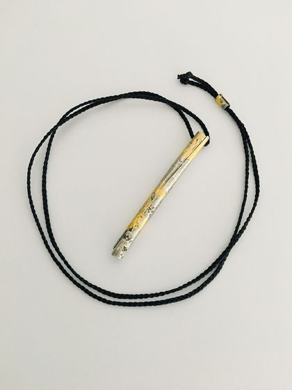 "Wrapped" Cylindrical Pendant in Sterling Silver and 24ct Gold