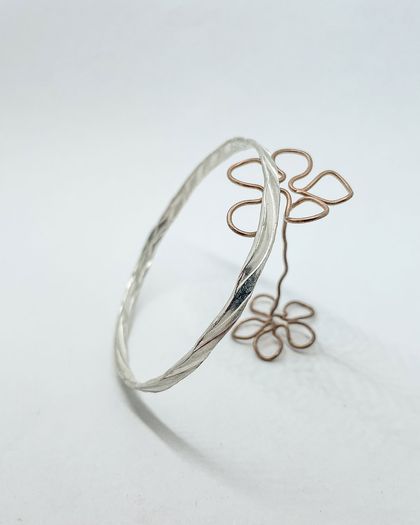 Textured Stacking Bangle - Sterling Silver