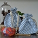 Small Knitting / Crochet Project Bag _  Vintage Bunny Blue