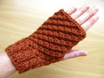 Terracotta fingerless gloves