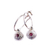 Silver Hoop Earrings with Ruby Bubble Charms