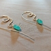 Sterling silver wire wrapped earrings with aqua quartz beads