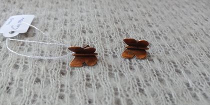 Copper butterfly stud earrings