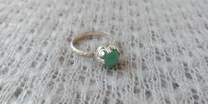 Beautiful faceted chalcedony and sterling silver ring