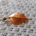 Fold formed leaf pin with pearl