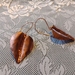 Small copper leaf earrings