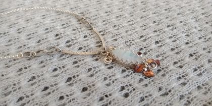 Moonstone and garnet necklace