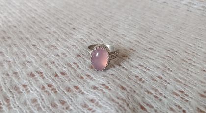 Pink chalcedony cocktail ring