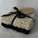 Crochet Cotton Wash Cloths, natural/black