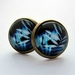 Sale - beautiful blue foliage design stud earrings