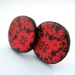 Red fractal stud earrings