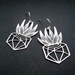 Stainless steel potted plant earrings