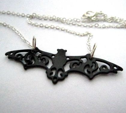 filigree bat necklace