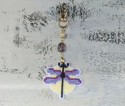 Novelty Cross Stitch Key Chain Dragonfly