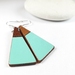 Wooden drop earrings with a touch of Amalfi Blue