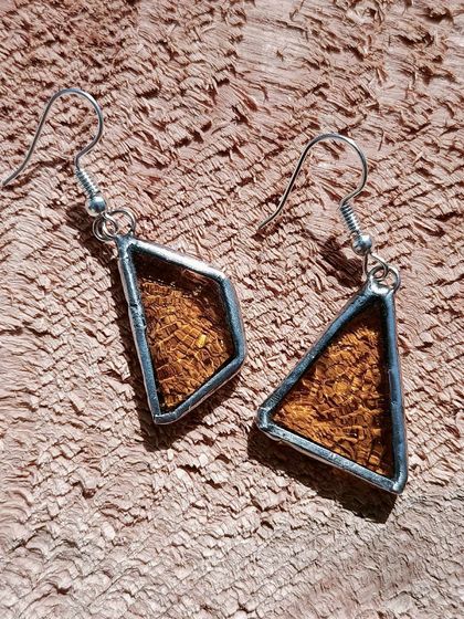 Stained Glass Earrings - Yellow