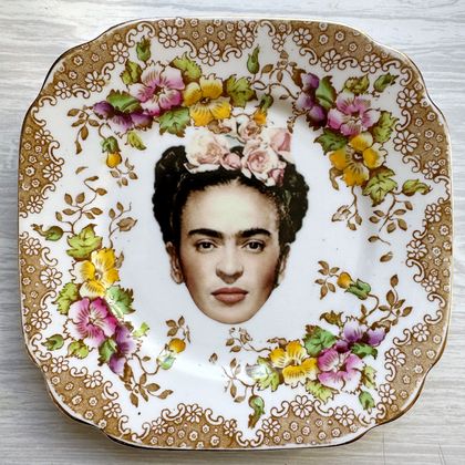 Fabulous Frida - Upcycled Vintage China Plate