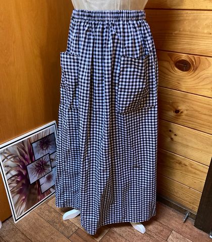 Woman’s Maxi Skirt Black and White a Gingham 