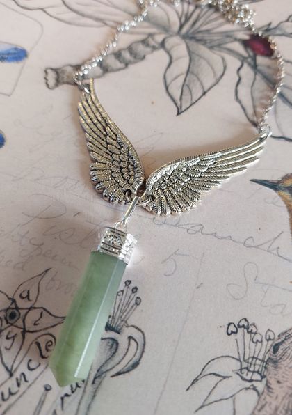 Angel Wings with Fluorite Pendant