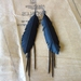 Feather & frill earrings, up-cycled