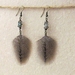 Daiki earrings: rustic labradorite stone and guineafowl feathers