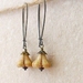 Caramel Flowers earrings: caramel-coloured glass blossoms on long ear-wires