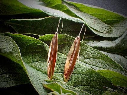 Handmade Brass and Silver Botanical Earrings