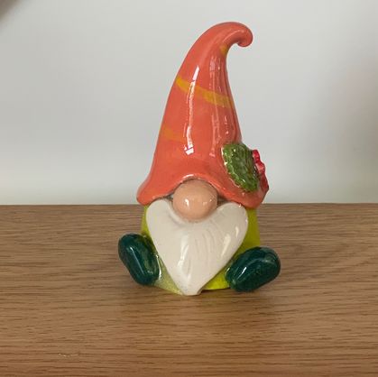 Gnome with Flowers on Hat