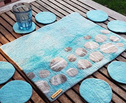 9 piece Table Set - hand-felted Wool