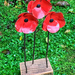 Corrugated iron poppies, table top version (3 pcs set) 