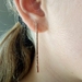 Long drop copper textured earrings 