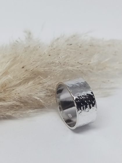 Chunky textured sterling silver ring