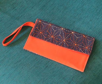 Sashiko Stitched Clutch Bags 3 available