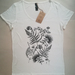 Women's Floral Print T-shirt Medium 