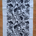 Floral Tea Towel - Black