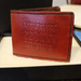 Brick red hand stamped wallet