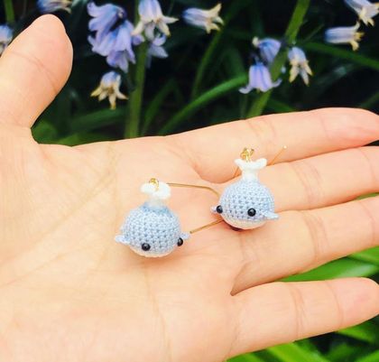 Whale Crochet Earrings