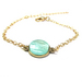 Gold Chain Bracelet with Aquamarine Stone