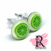 Lime Slice Stud Earrings (8mm)