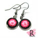 Pink Dahlia Cabochon earrings