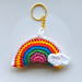 Crochet rainbow  keyring