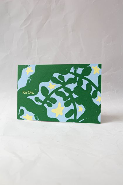 Kia Ora Postcard Set - Green & Blue