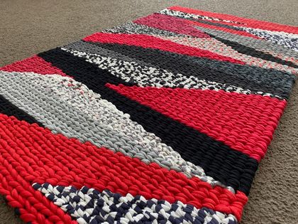 Woven Rag Rug - "Triangulated"