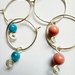 Sterling Silver and Gemstone Hoop Earrings