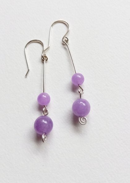 Recycled Silver and Light Amethyst Earrings 